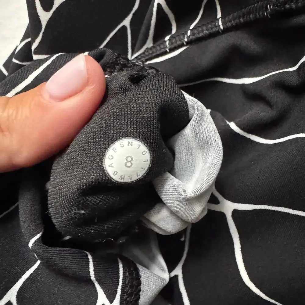 LULULEMON Wunder Under Crop Leggings Radiate Rose Alpine White Black 8